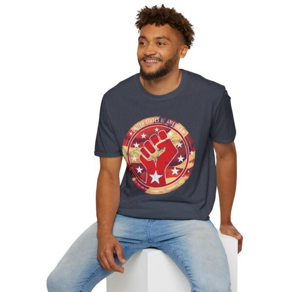 USA Fist Flag | Unisex Softstyle T-Shirt - Image 180