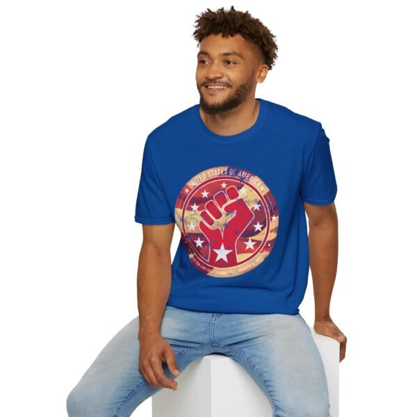 USA Fist Flag | Unisex Softstyle T-Shirt - Image 156