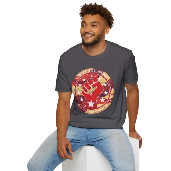 USA Fist Flag | Unisex Softstyle T-Shirt - Image 144