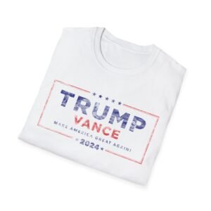 TRUMP VANCE 2024 DISTRESSED | Unisex Softstyle T-Shirt swagandstuff.com All Swag