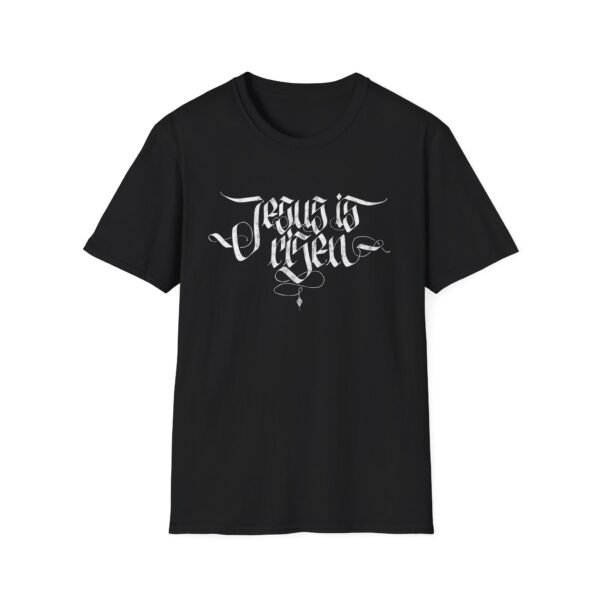 JESUS IS RISEN BLACKLETTER | WHITE LETTER | Unisex Softstyle T-Shirt - Image 13