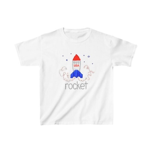 ROCKET SCRIBBLE | Kids Heavy Cotton™ Tee - Image 3