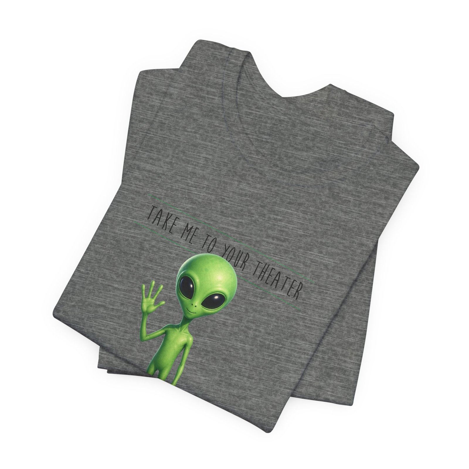 Alien Graphic Tee — “Take Me to Your Theater” Retro Sci‑Fi T‑Shirt swagandstuff.com All Swag Alien Graphic Tee — "Take Me to Your Theater" Retro Sci‑Fi T‑Shirt - Image 8