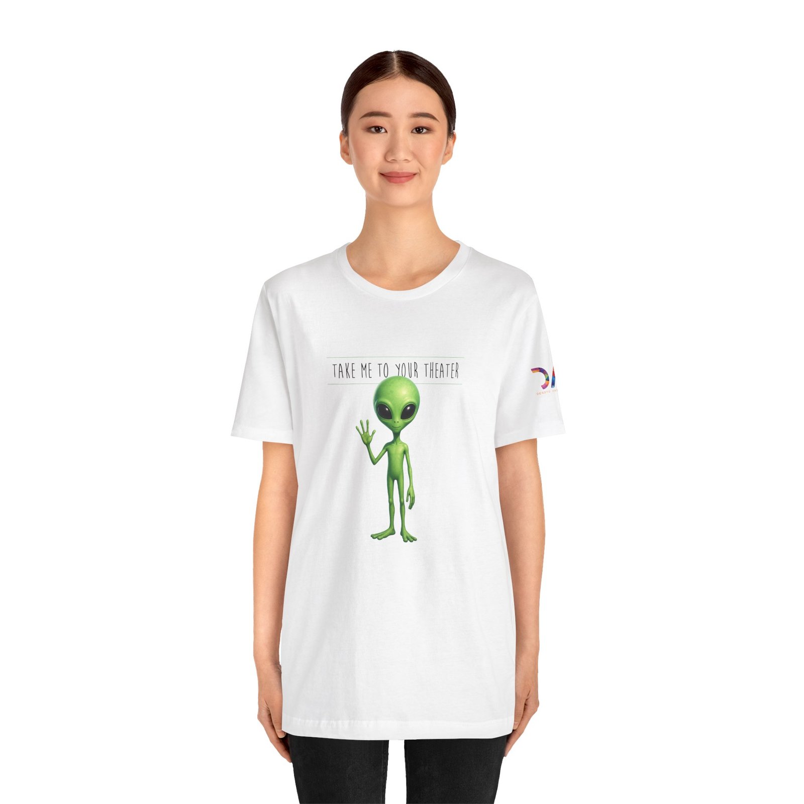 Alien Graphic Tee — “Take Me to Your Theater” Retro Sci‑Fi T‑Shirt swagandstuff.com All Swag Alien Graphic Tee — "Take Me to Your Theater" Retro Sci‑Fi T‑Shirt - Image 5