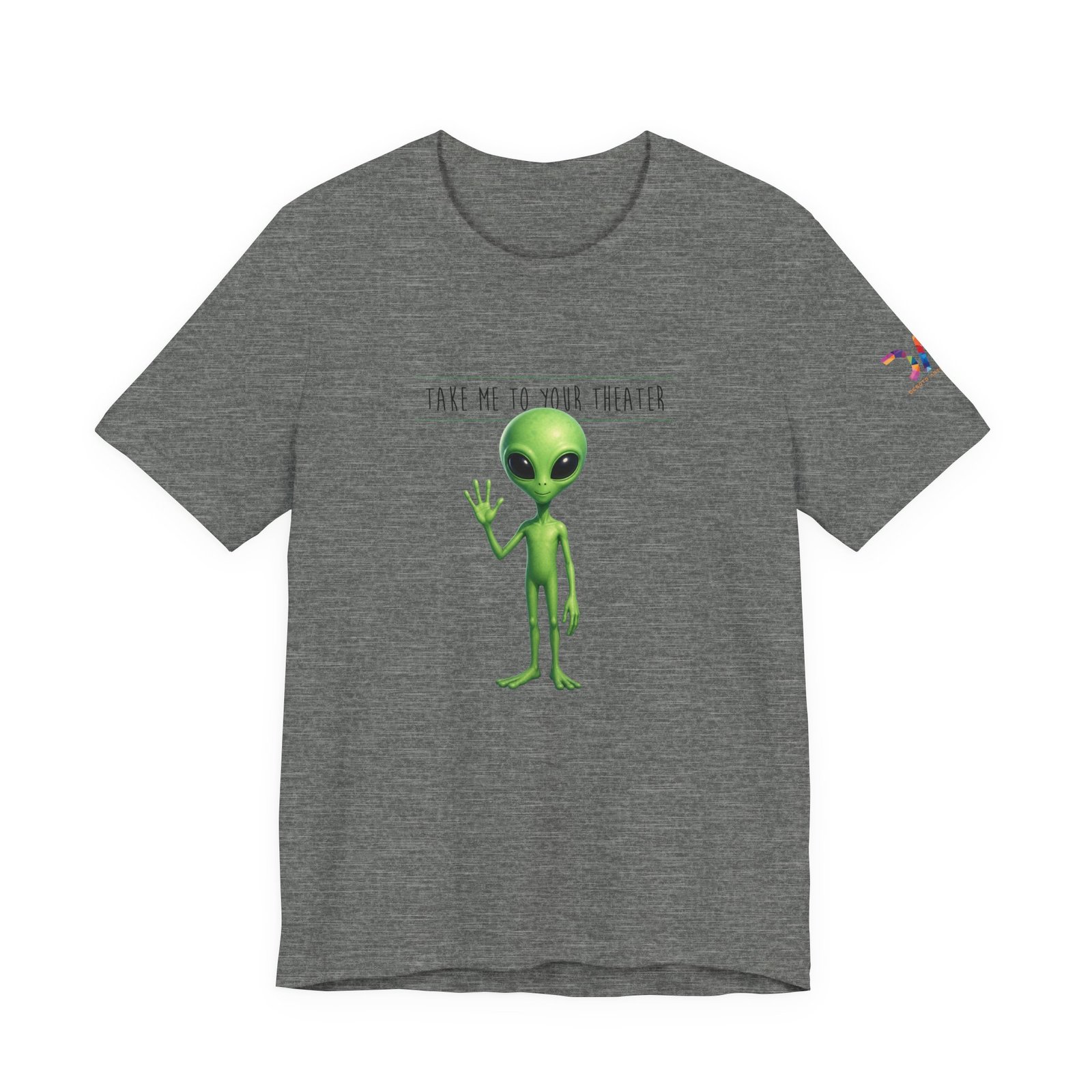 Alien Graphic Tee — “Take Me to Your Theater” Retro Sci‑Fi T‑Shirt swagandstuff.com All Swag Alien Graphic Tee — "Take Me to Your Theater" Retro Sci‑Fi T‑Shirt - Image 6